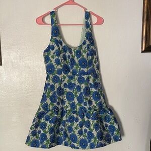 Aqua Blue Floral Dress